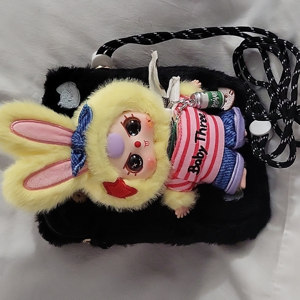 Baby Three Cute Yellow Bunny Plush Travel Phone Bag